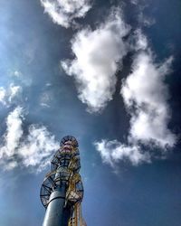 Low angle view of statue against sky