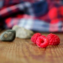 Close-up of strawberry on table