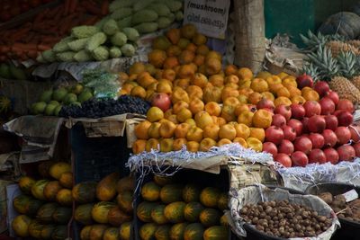 Fruits for sale at market stall