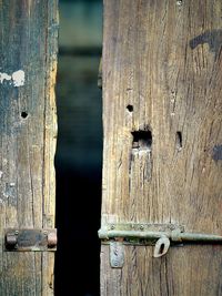 Close-up of old wooden door