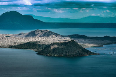 Scenic view of a volcano against sky. 