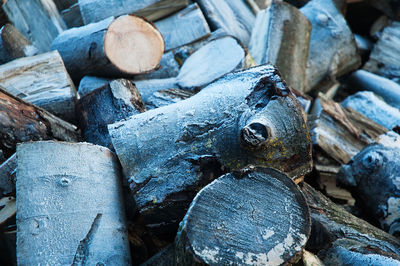 Full frame shot of firewood pile