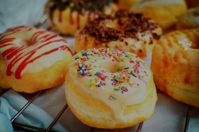 Close-up of cupcakes on table