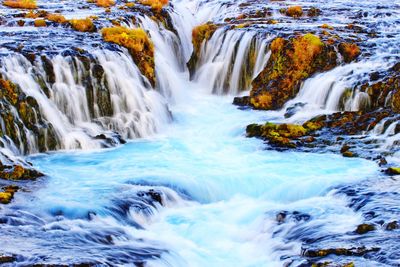 Scenic view of waterfall