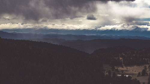 Panoramic view of storm clouds at night