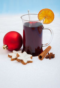 Close-up of red wine