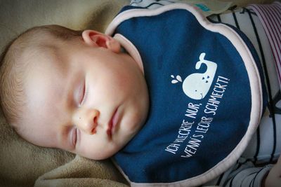 Close-up of baby sleeping