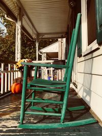 Chairs and table in porch