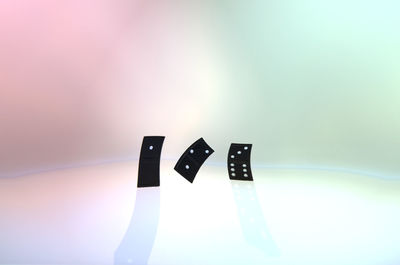 Close-up of piano keys on table