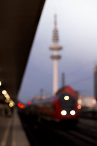 Defocused image of illuminated city