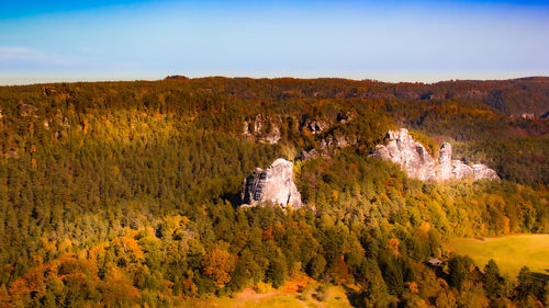 Scenic view of land against sky