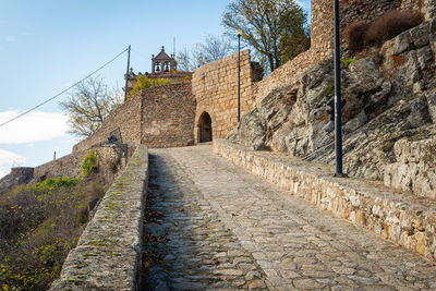 View of fort against building