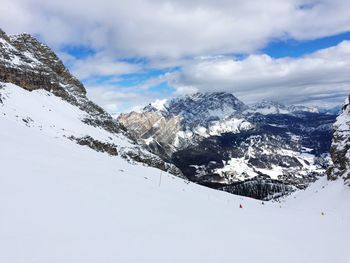 Scenic view of snowcapped mountains