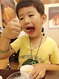 Cute boy holding ice cream