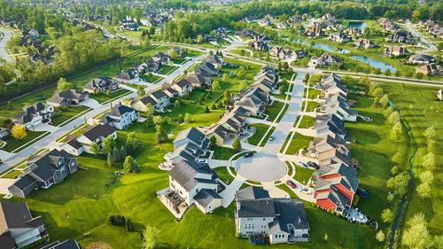 High angle view of cityscape