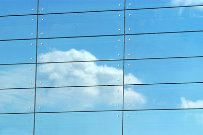 Low angle view of building against blue sky