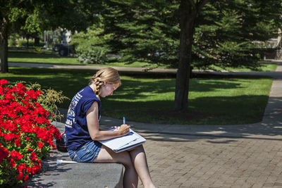 Woman standing in park