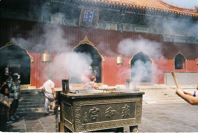 Group of people in front of temple