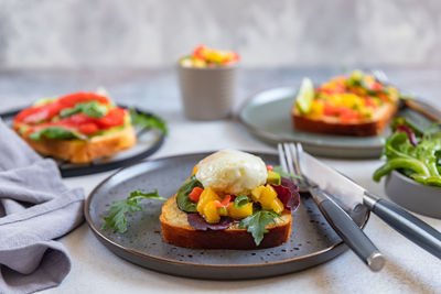 Close-up of food on table