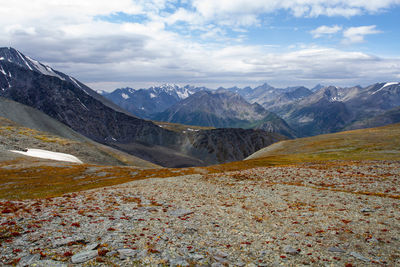 Scenic view of mountains against sky