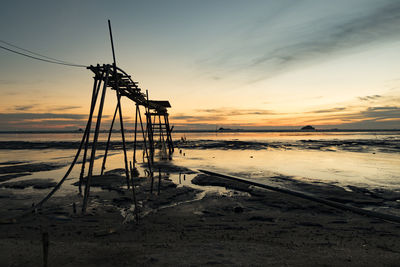 Scenic view of sea at sunset