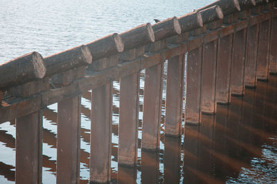 High angle view of pier over sea