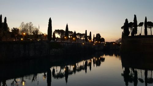 View of river at sunset