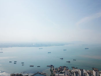 High angle view of sea against sky