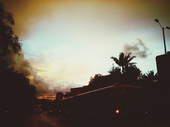 View of road at sunset