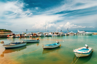 Boats in sea