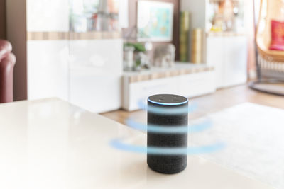 Low angle view of empty table