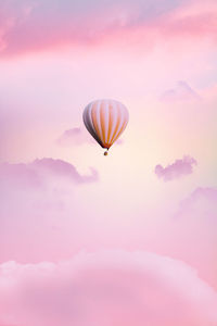 Hot air balloons against sky