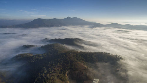 Scenic view of mountains against sky