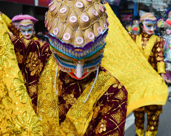 Close-up of mask