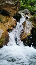 Scenic view of waterfall