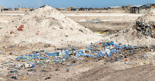 Panoramic shot of garbage on land