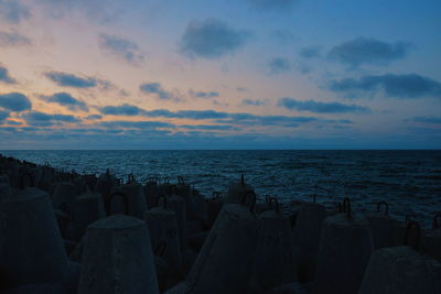 Panoramic view of sea against sky during sunset