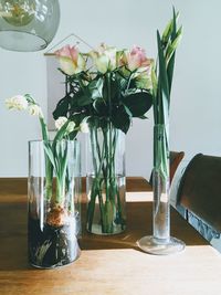 Close-up of glass vase on table