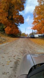 Road seen through car windshield