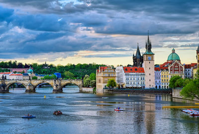 Bridge over river in city