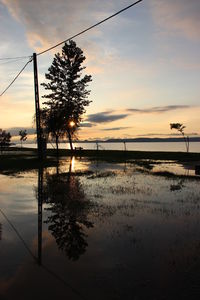 Scenic view of sunset over sea