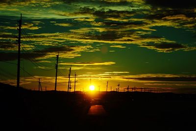 Silhouette of landscape at sunset