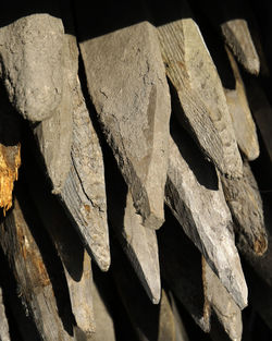 Wooden sharpened stakes, bunch of wooden stakes