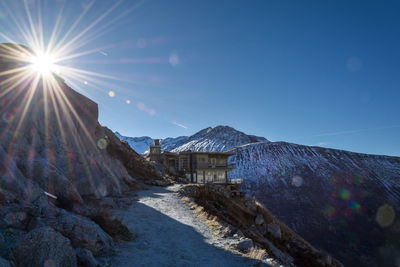 Scenic view of mountains against clear sky