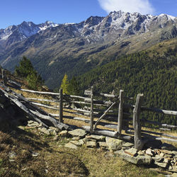 Scenic view of landscape and mountains against sky