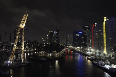 City lit up at night