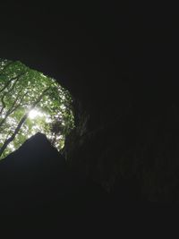 Low angle view of rock formation against sky