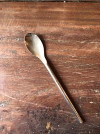 Directly above shot of spoon on table