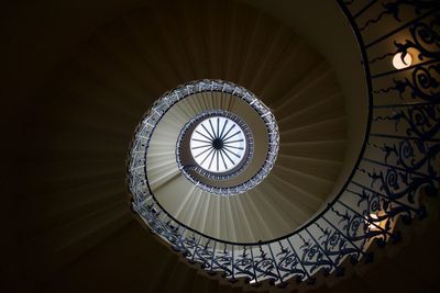 Low angle view of spiral staircase