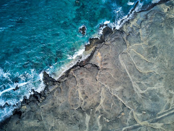 Abstract jandia diagonal line aerial atlantic ocean the coastline tigre ojos fuerteventura drone